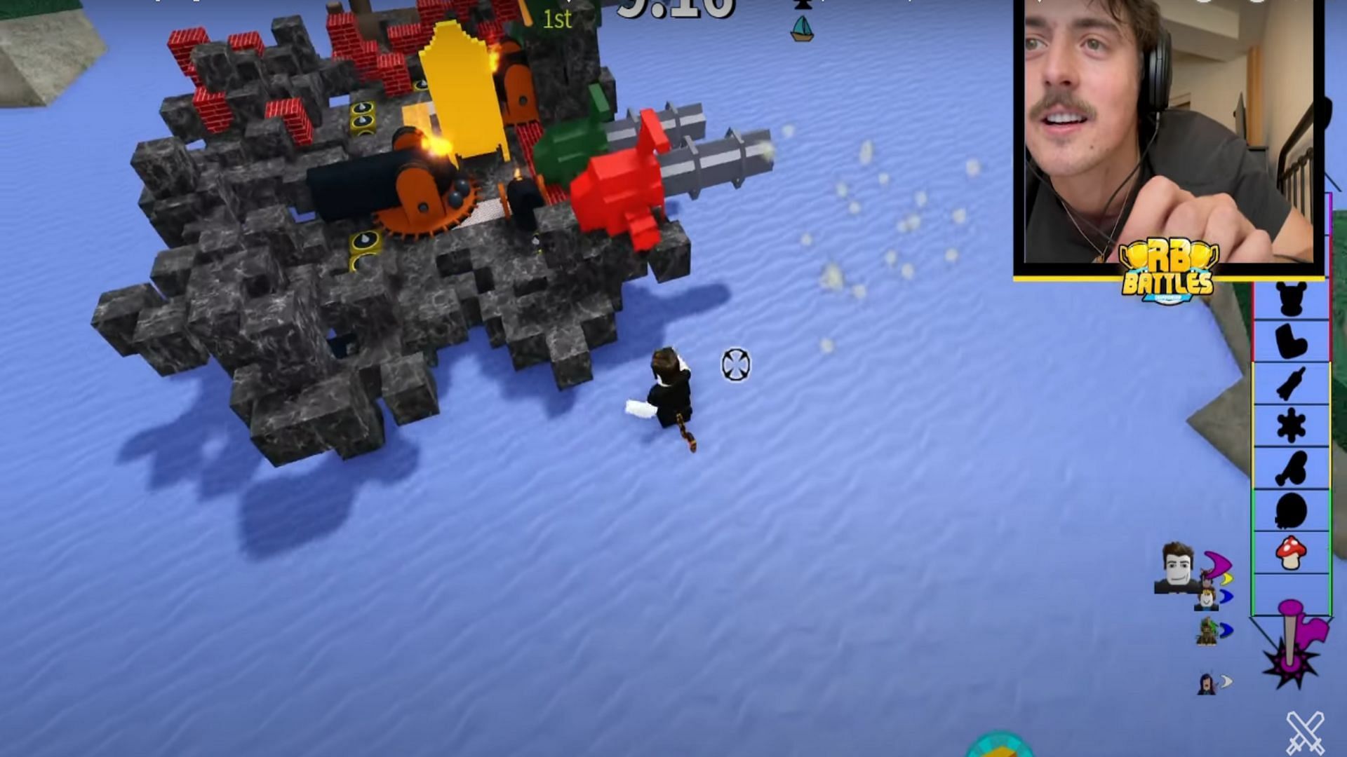 Dennis slipped and lost the round (Image via Roblox Battles/YouTube)