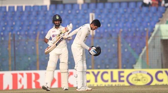 Gill slams maiden Test ton, Pujara ends century drought as India set Bangladesh mammoth 513