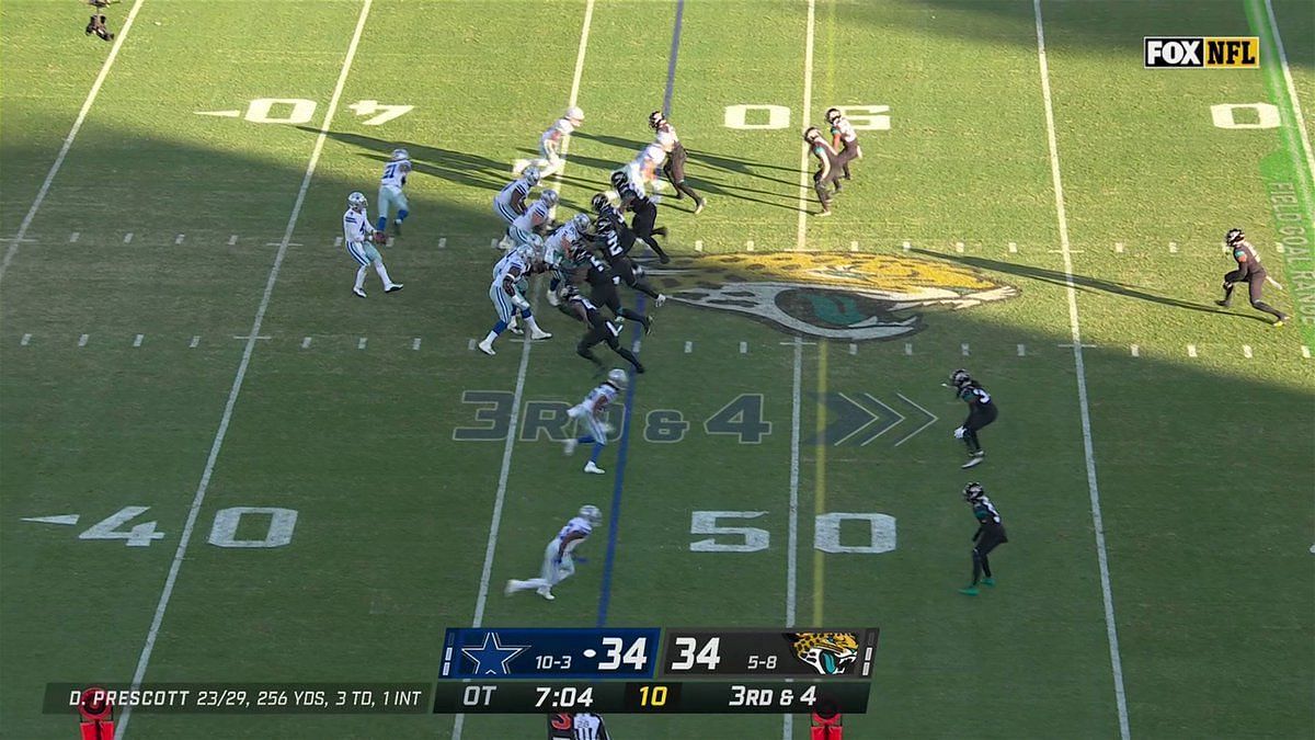 Dallas Cowboys 34-40 Jacksonville Jaguars, Prescott interception