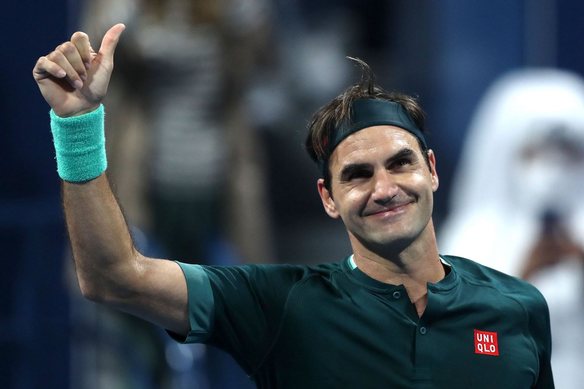Roger Federer pictured during 2021 Qatar Open 2021