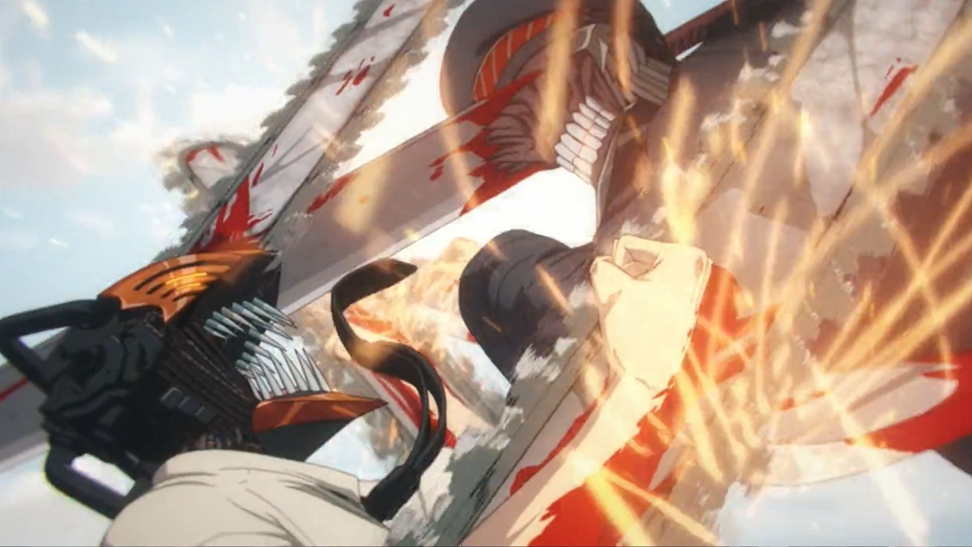 Chainsaw Man vs Katana Man as seen in the anime (Image via MAPPA)
