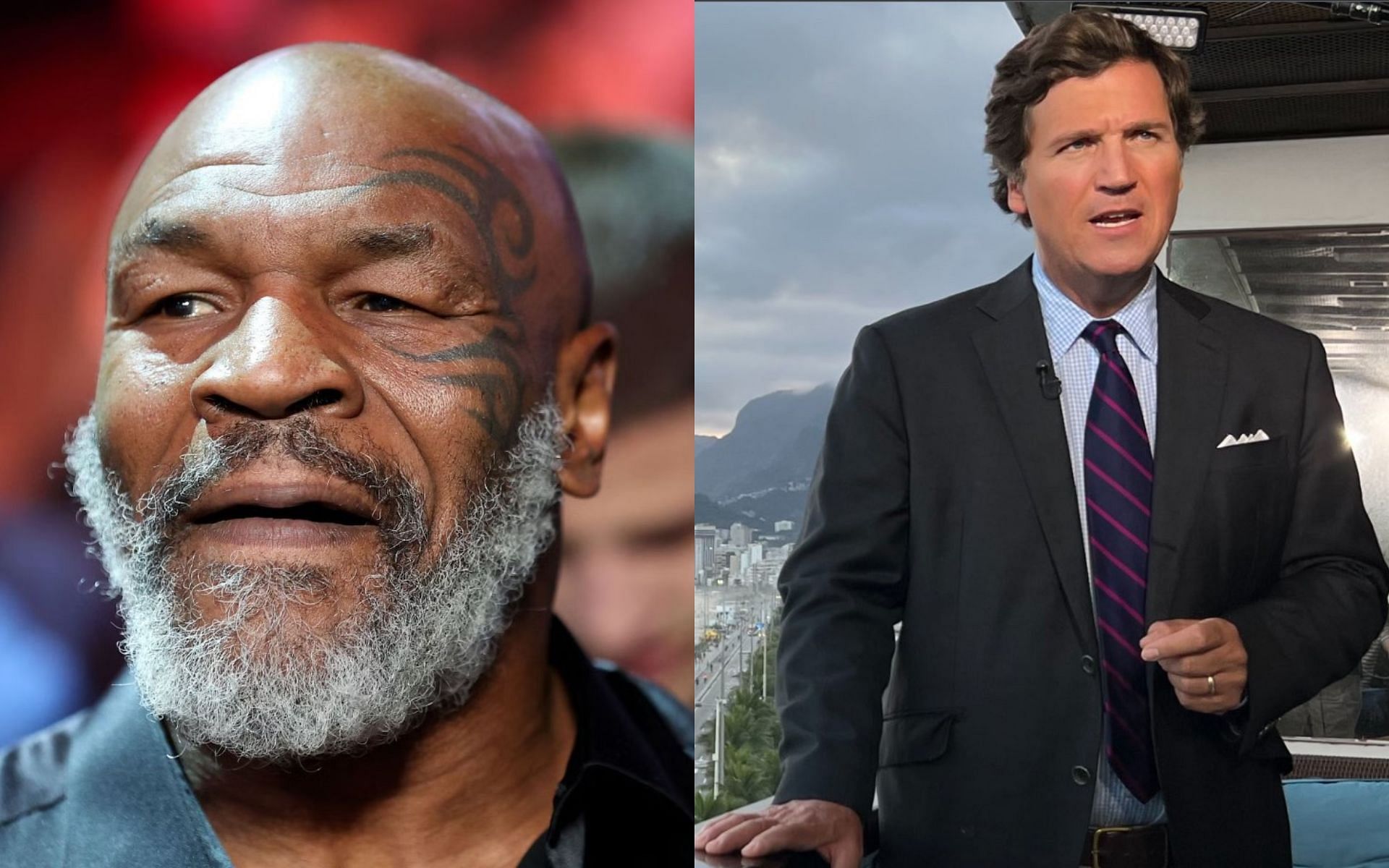 Mike Tyson  (Left) and Tucker Carlson (Right)  (Image credits: Getty Images, @Tuckercarlsontonight Instagram))