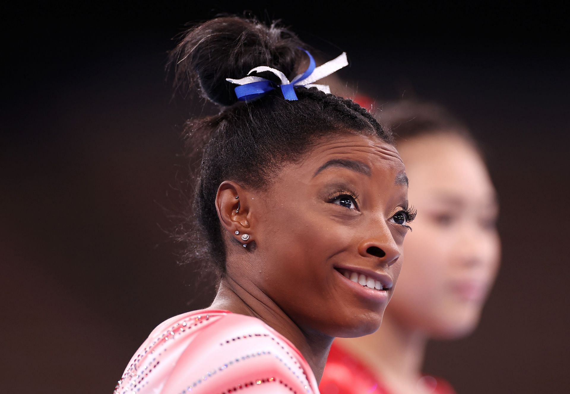 Simone Biles at the Tokyo Olympics, 2021 (Photo by Laurence Griffiths/Getty Images)