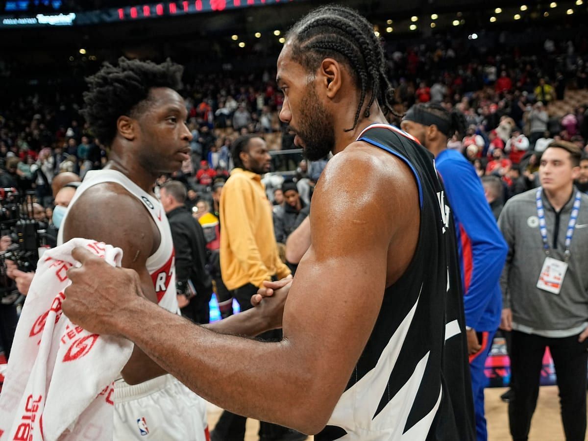 Toronto Raptors two-way forward OG Anunoby and LA Clippers superstar forward Kawhi Leonard.