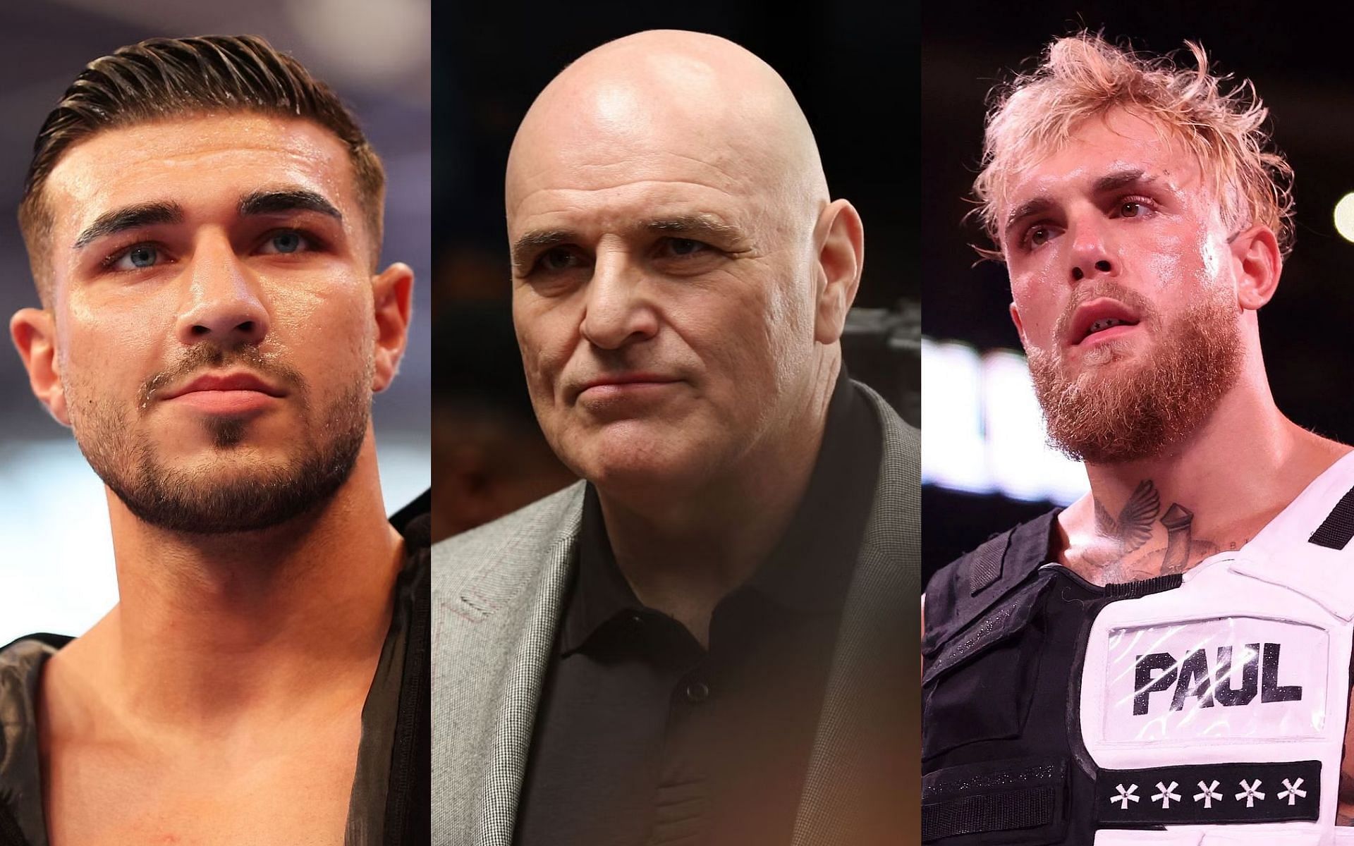 Tommy Fury (left), John Fury (middle) and Jake Paul (right)