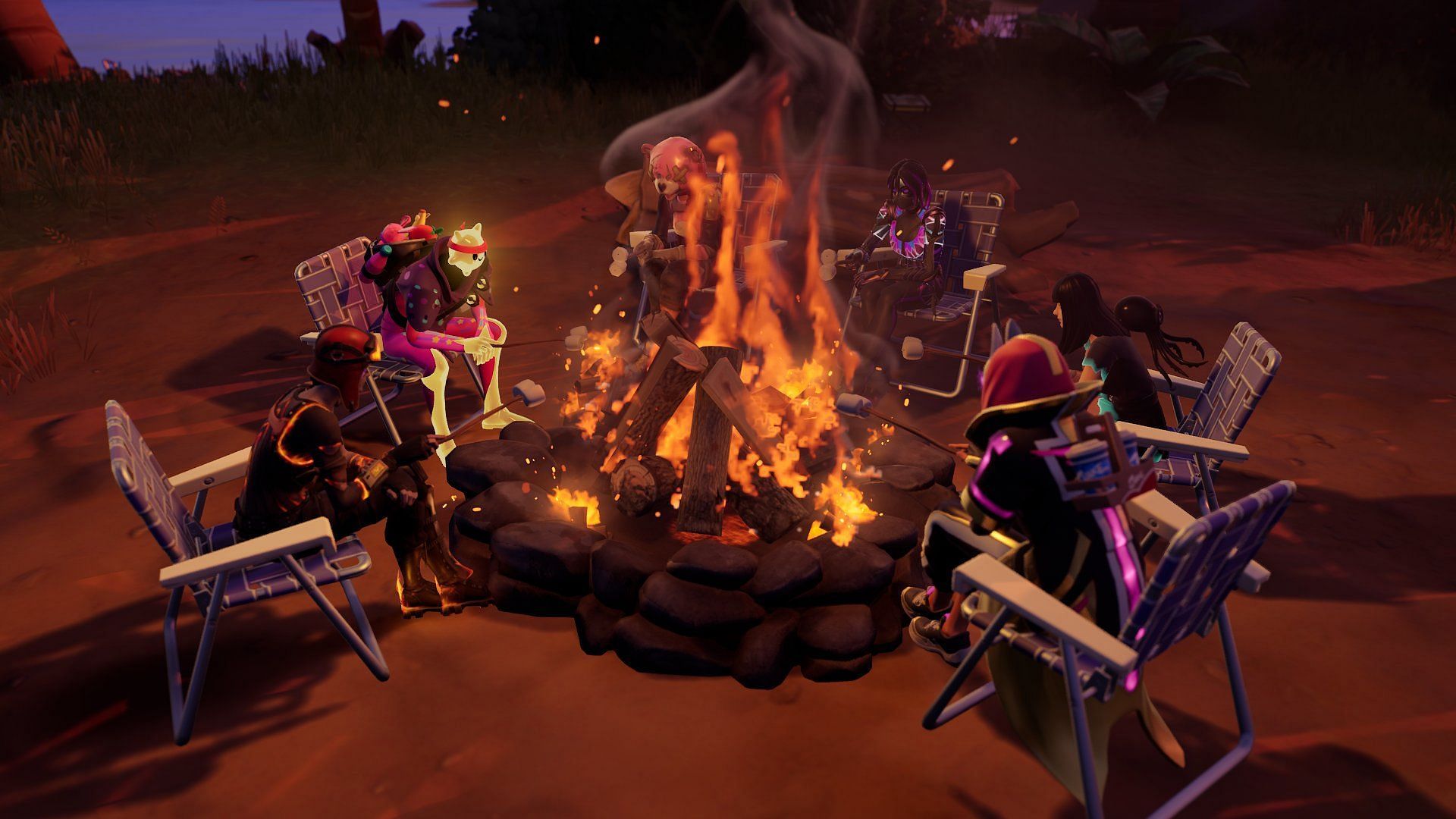 One last campfire get together before Fortnite Chapter 4 Season 1 begins(Image via Twitter/cookybitz)