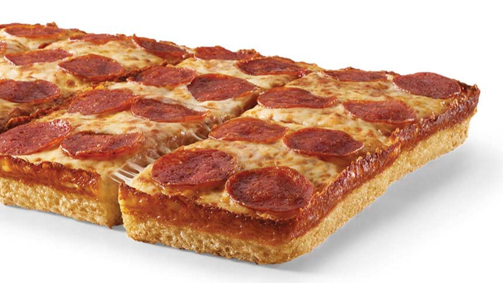 Detroit-Style Deep Dish pizza with spicy Pepperoni toppings (Image via Little Caesars)