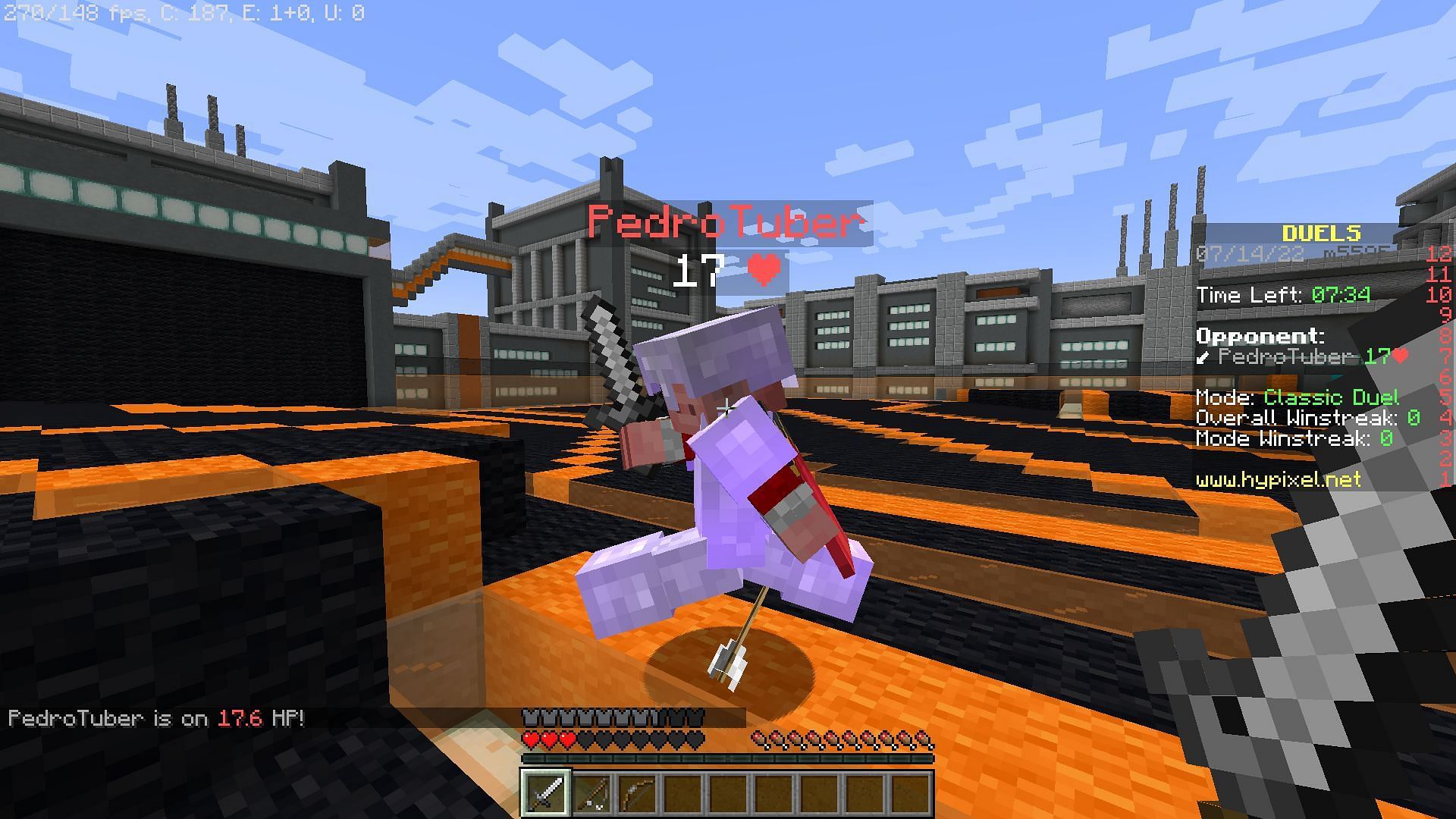 Strafing is extremely important to dodge both melee and ranged attacks in Minecraft (Image via Mojang)