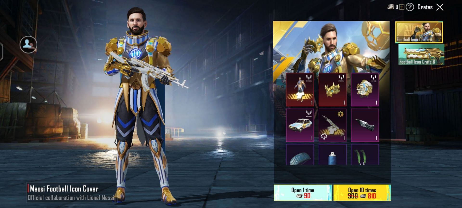 Messi Football Icon Set and other themed collectibles (Image via Tencent Games)