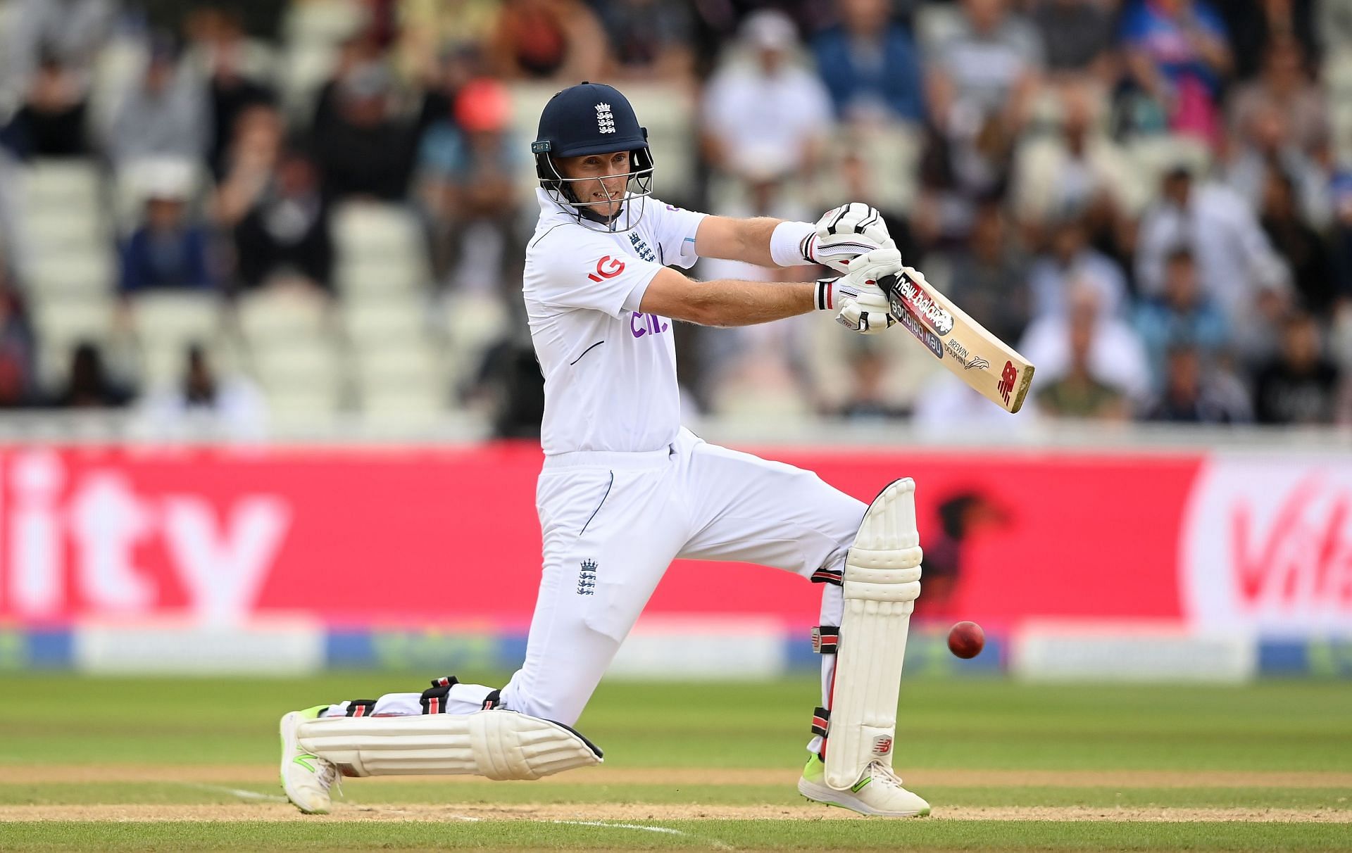 Joe Root is the first player to notch up 200 in his 100th Test. Pic: Getty Images