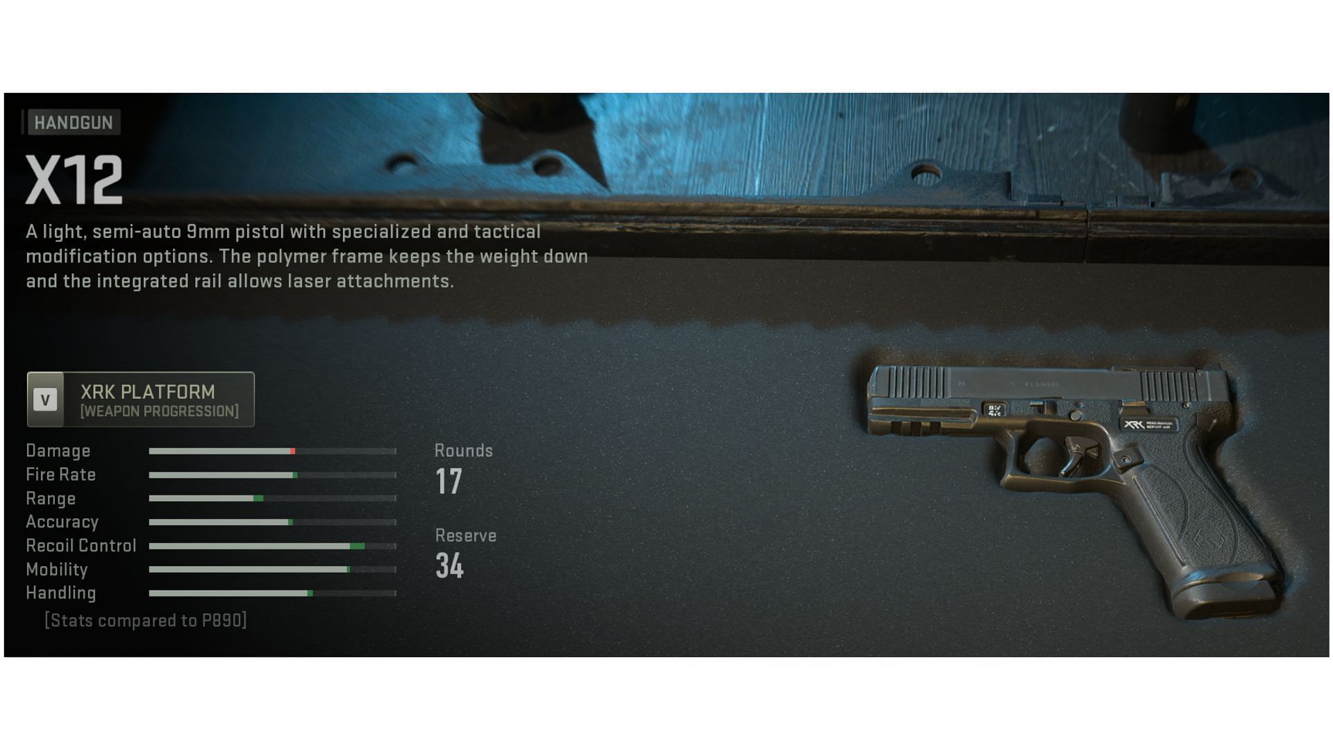 X12 handgun in MW2 (Image via Activision)