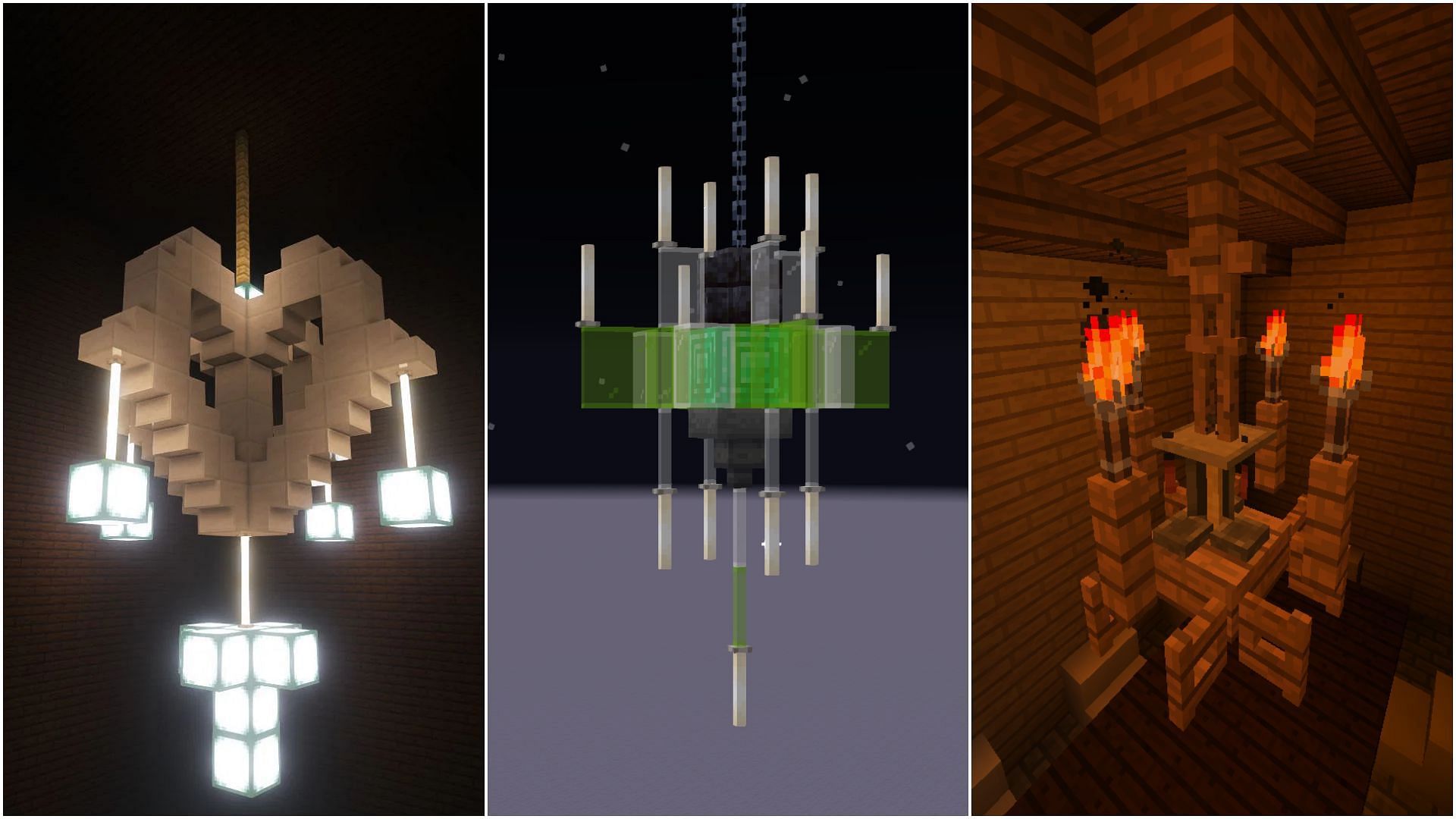 Players can create several kinds of chandeliers in Minecraft (Image via Sportskeeda)