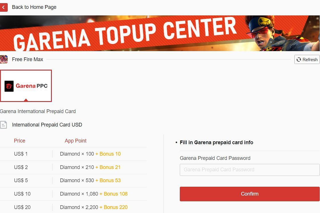 One must carefully fill in the password for their Garena prepaid card (Image via Garena)