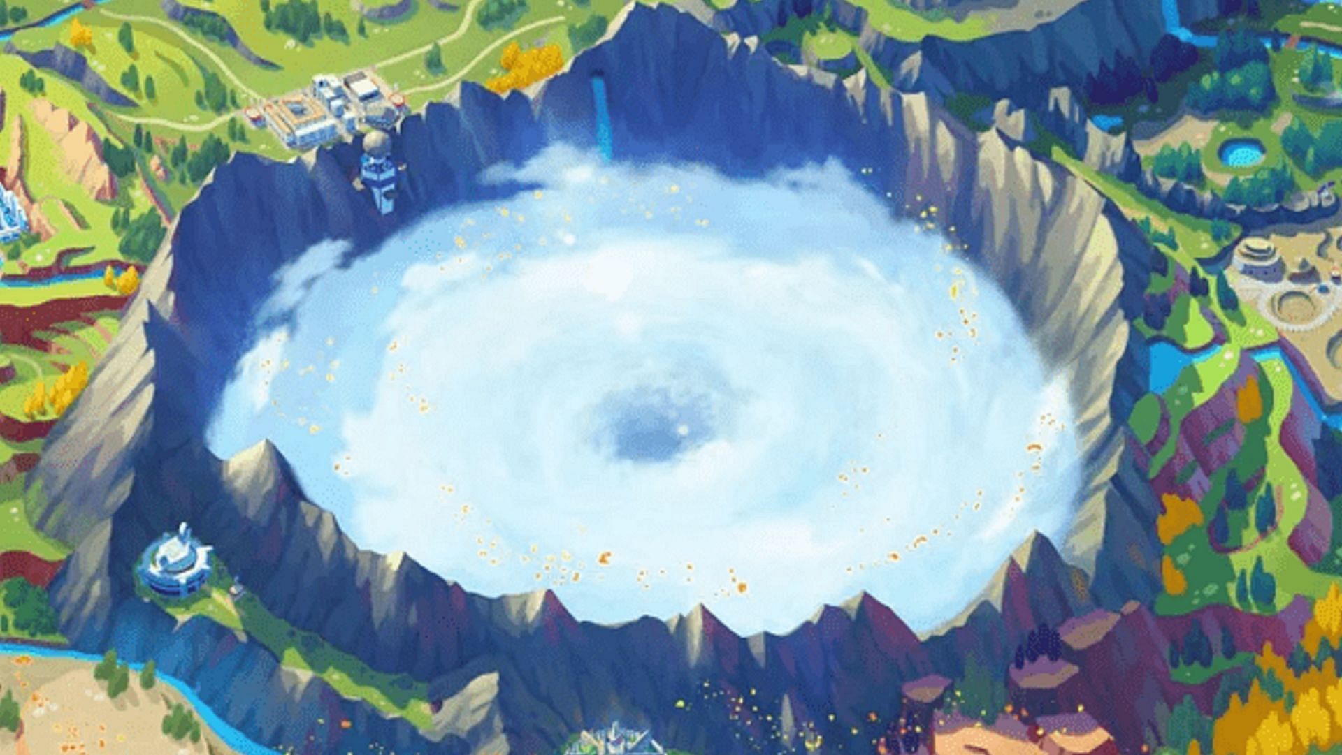 The Great Crater of Paldea is central to Pokemon Scarlet and Violet&#039;s story (Image via The Pokemon Company)