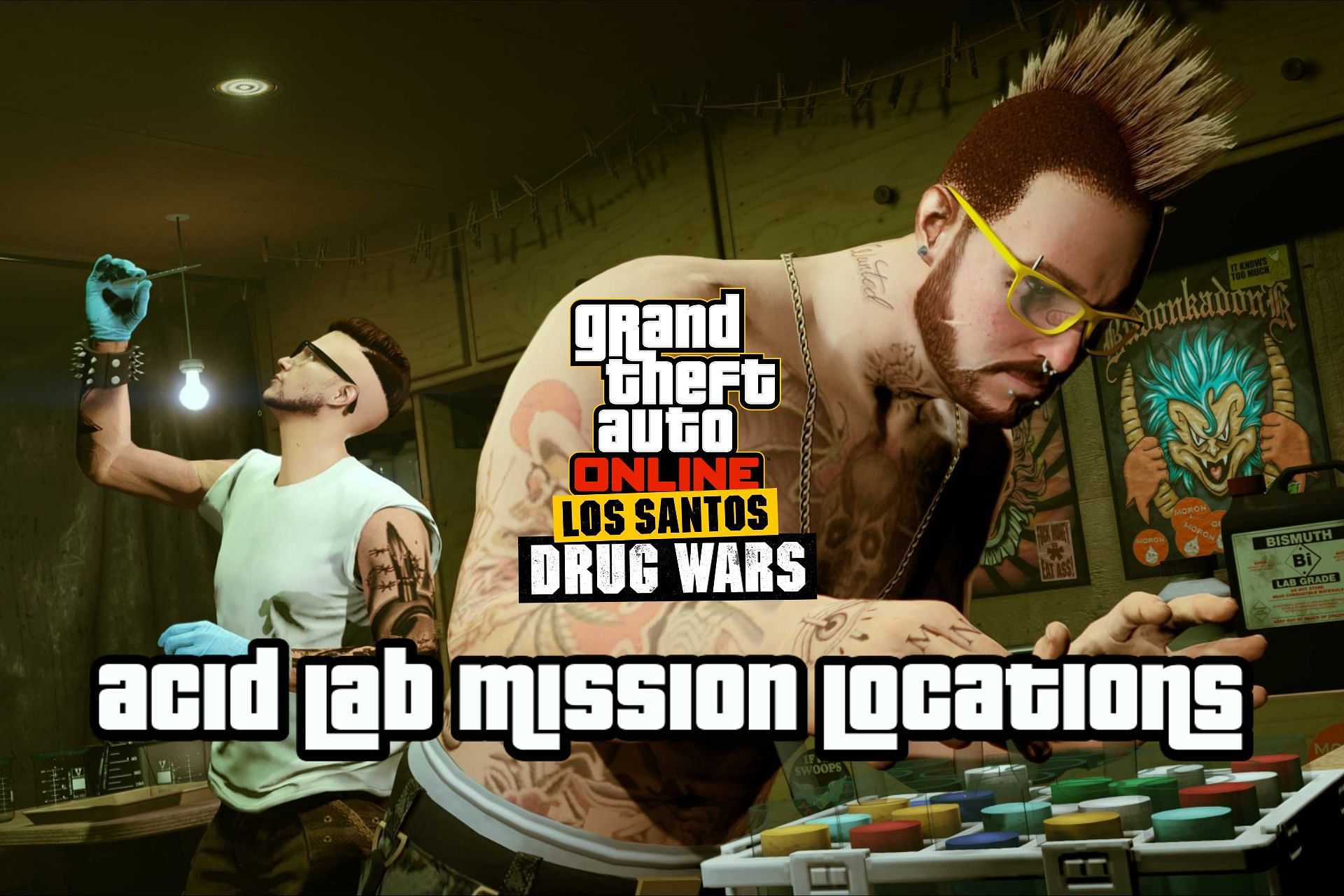 All Acid Lab mission locations in GTA Online (Image via Rockstar Games)