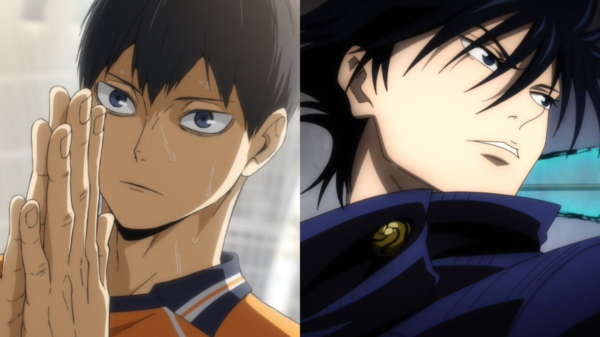 Tobio from Haikyuu!! and Megumi from Jujutsu Kaisen (Image via Production I.G, MAPPA)