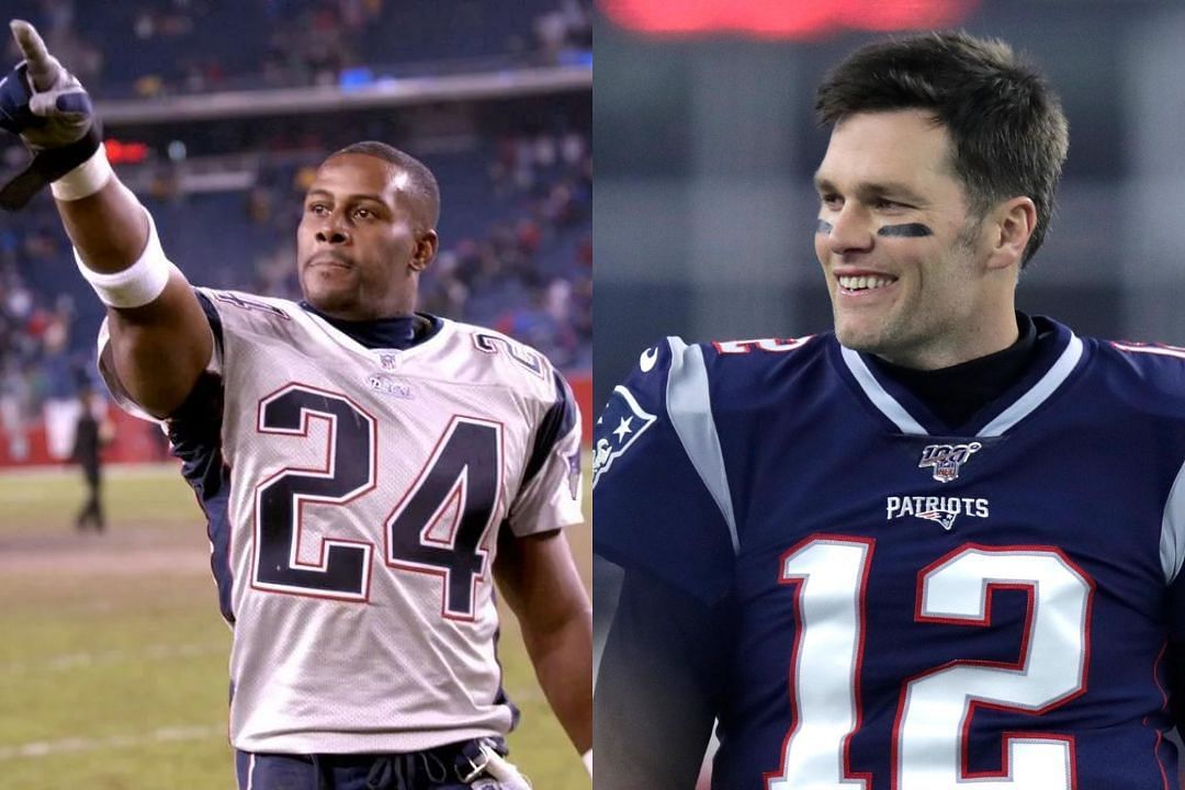 Former Patriots CB Ty Law (l) and QB Tom Brady with the Patriots (r) 