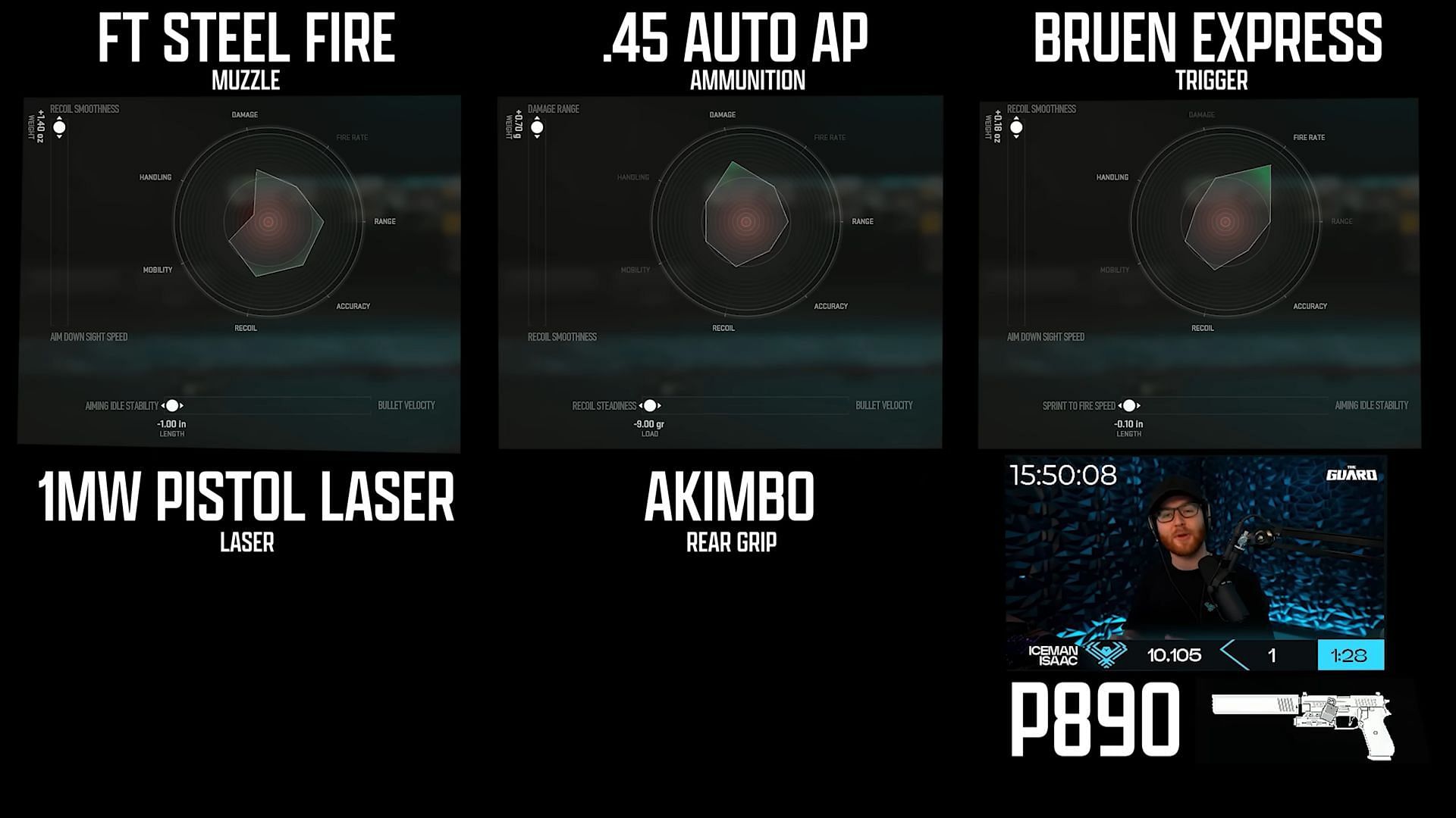 Tuning settings for P890 in Warzone 2 (Image via YouTube/IceManIssac)