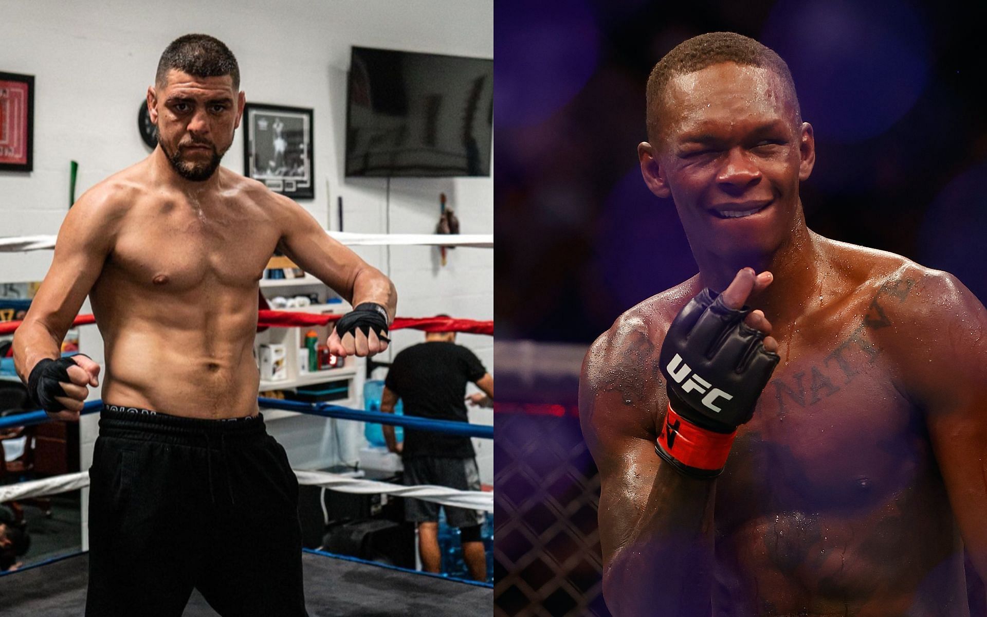 Nick Diaz (left) Israel Adesanya (right) [Image Courtesy: @nickdiaz209 on Instagram and Getty Images]