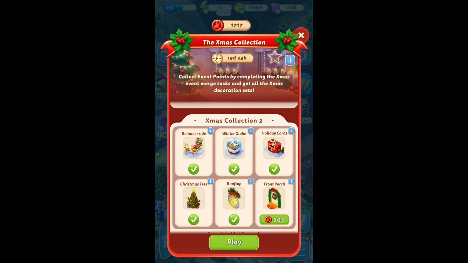 Merge Mansion players can get rewards from the Xmas Collection sets (Image via Play Games / YouTube)