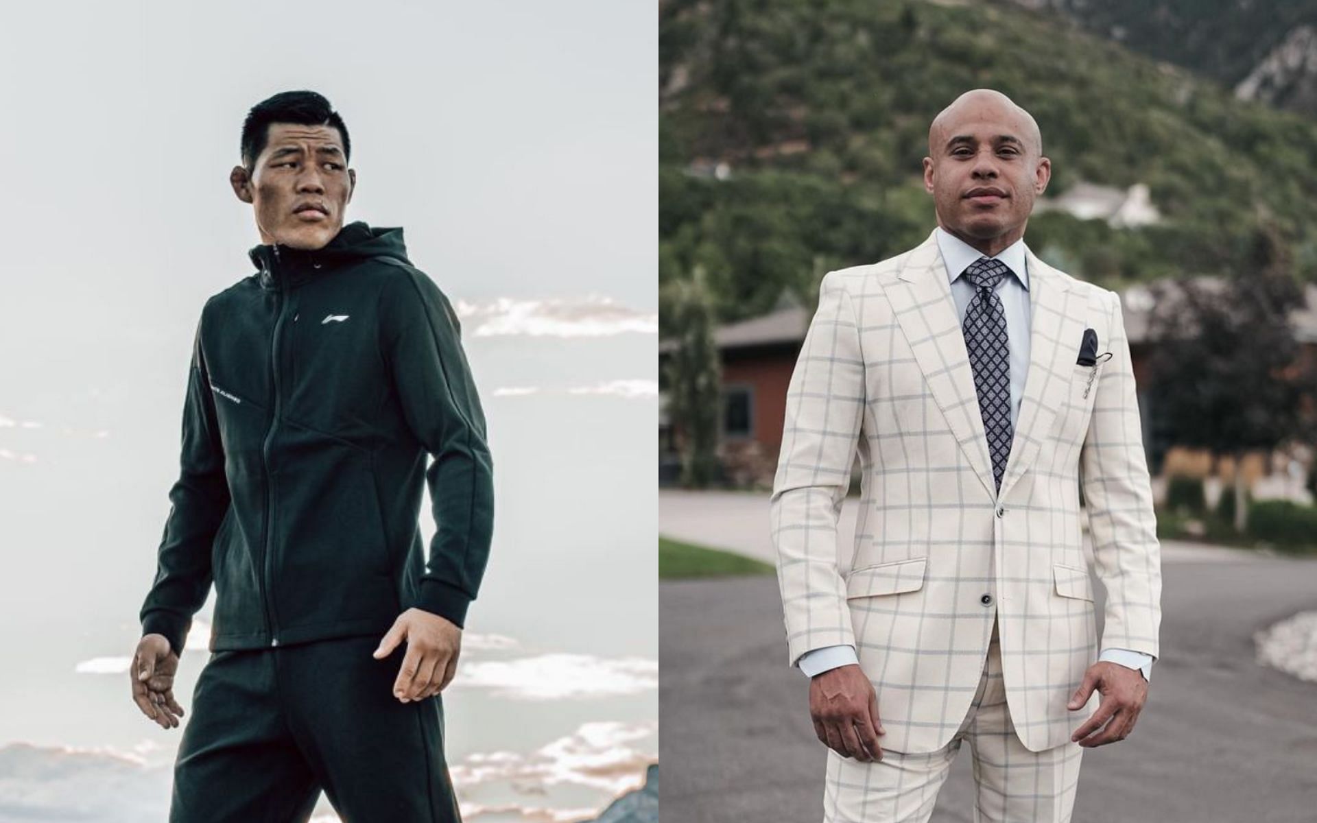 Li Jingliang [Left] Ali Abdelaziz [Right] [Images courtesy: @LiJingliangufc (Twitter) and @aliabdelaziz (Instagram)]