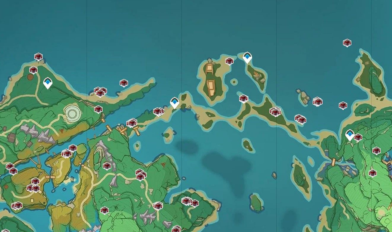 Nazuchi beach farming locations for Handguards (Image via HoyoLab)