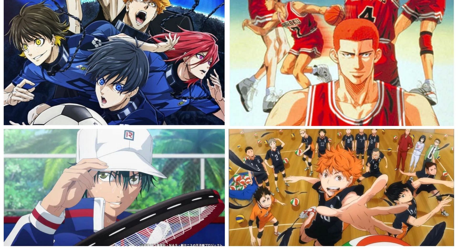 Soccer, Basketball, Volleyball, and Tennis represented in anime form (Image via Sportskeeda)