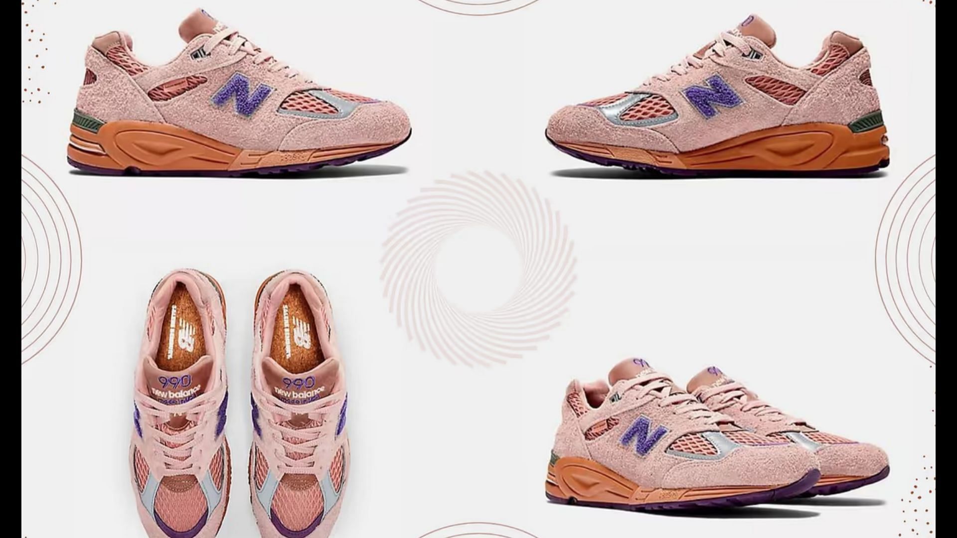The re-releasing Salehe Bembury x New Balance 990v2 &quot;Sand Be the Time&quot; sneakers are inspired by the sand dunes of Southern Utah (Image via Sportskeeda)