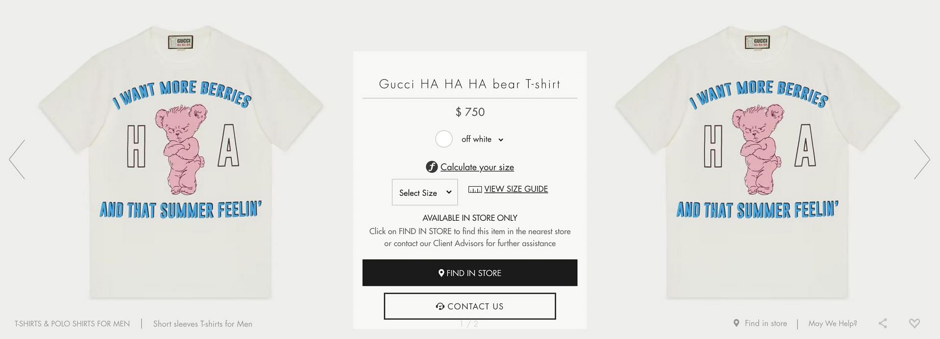 The Gucci HA HA HA teddy bear T-Shirt retails for about $750. (Image via Gucci)