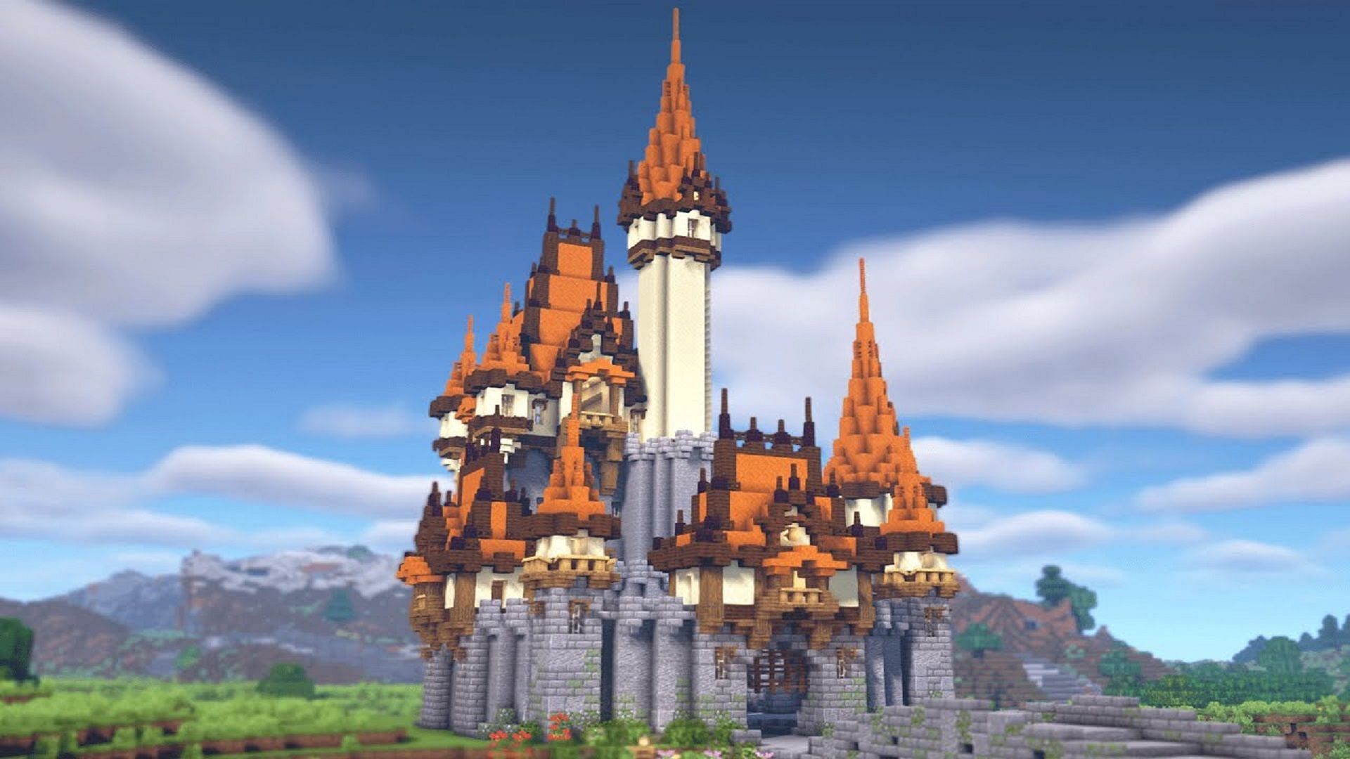 You never know which blocks might help your castle stand out in the crowd (Image via Minecraft Fantasy Builds/YouTube)
