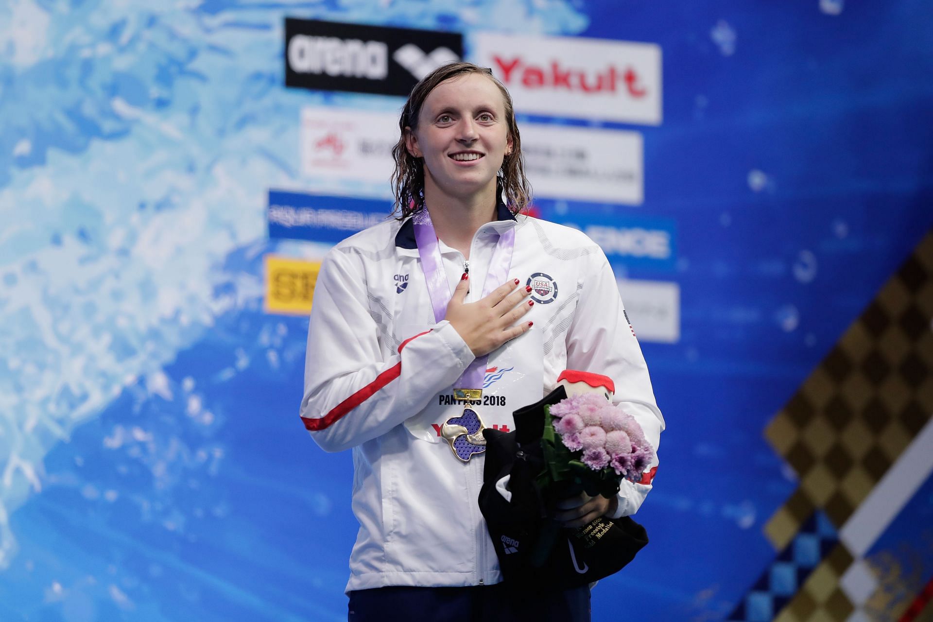 Katie Ledecky during the 2018 Pan Pacific Swimming Championships