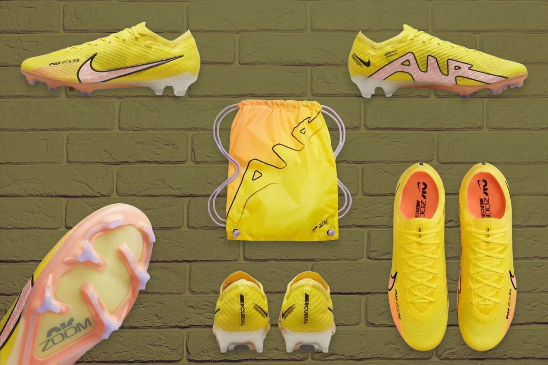 Here&#039;s a detailed look at the yellow soccer cleats (Image via Sportskeeda)