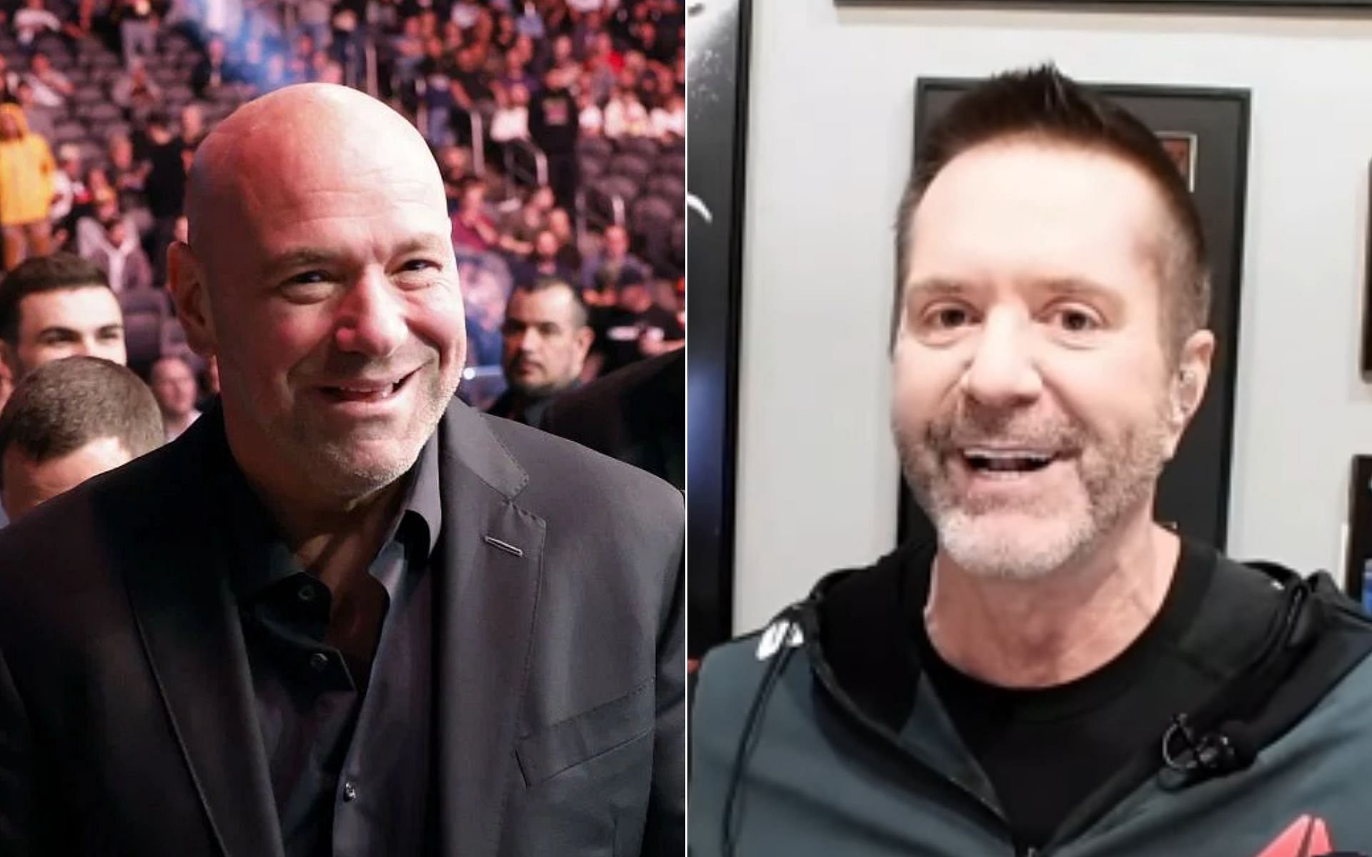 Dana White (L), and Mike Goldberg (R) {Photo credit: MMAFightingonSBN}