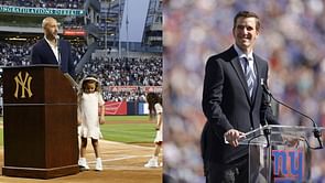New York Giants great Eli Manning recalls trying to emulate Derek Jeter's stature in New York as a rookie: "You want to get to Derek Jeter level"