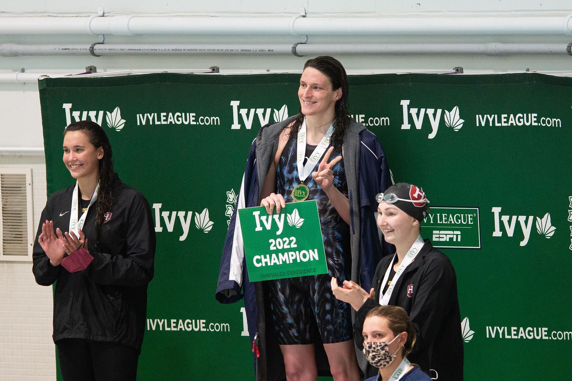 Thomas at the Ivy League Women&#039;s Swimming and Diving Championships, 2022 (Photo by Kathryn Riley/Getty Images)