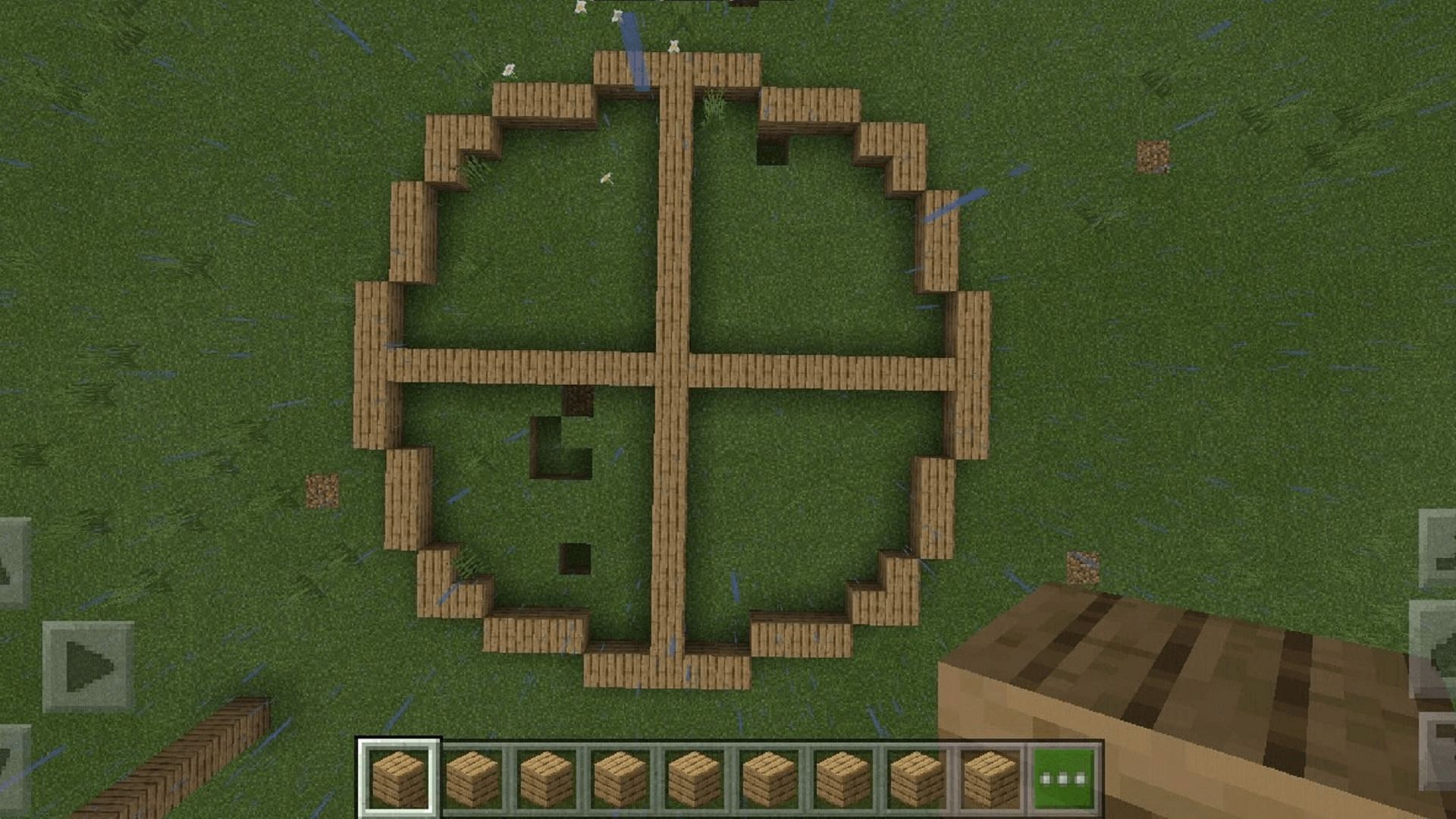 Creating a circle in a game like Minecraft can be tricky (Image via Mojang)