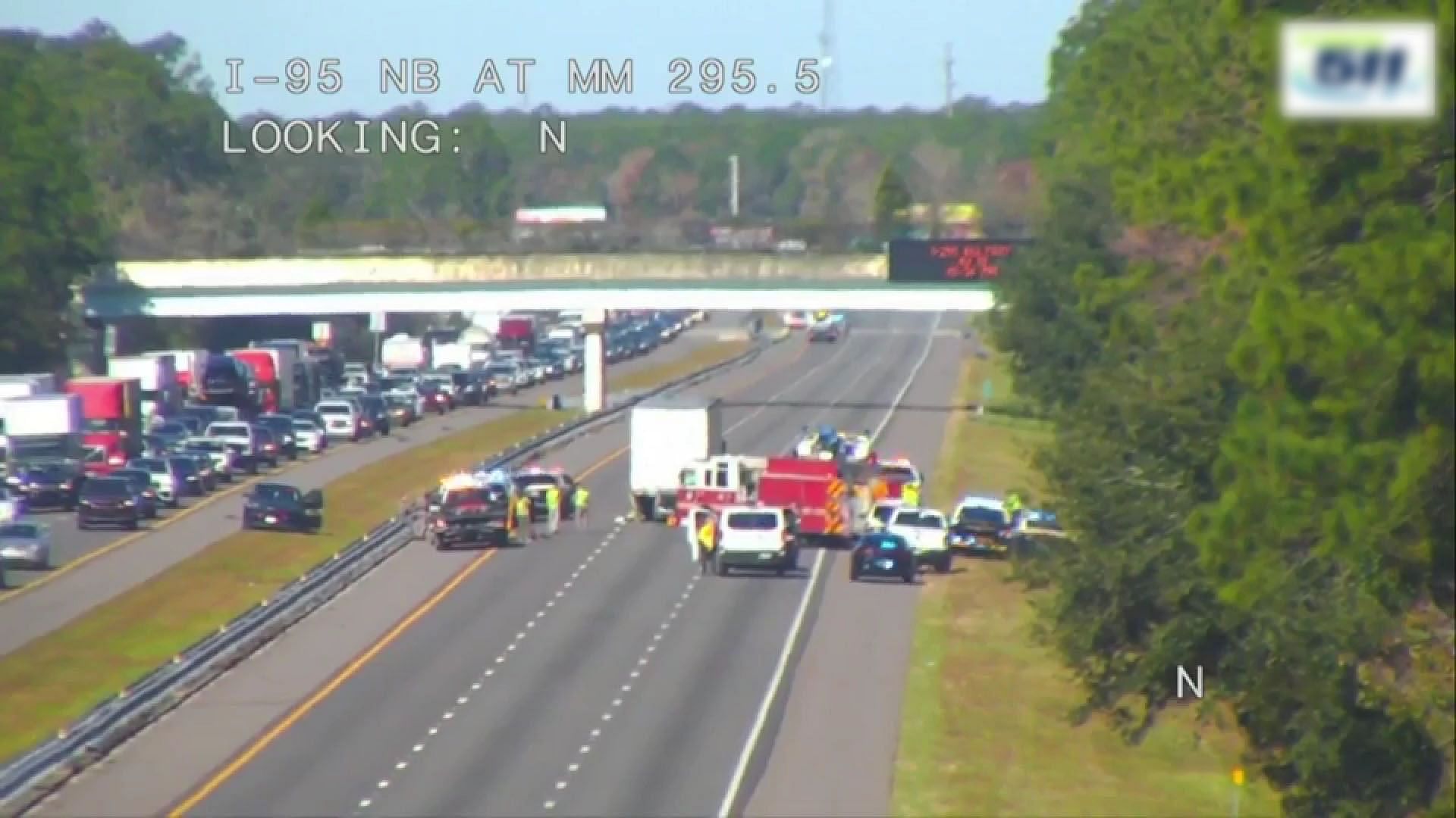 Image showing authorities at the Flagler County crash site (Image via WESH2 News)