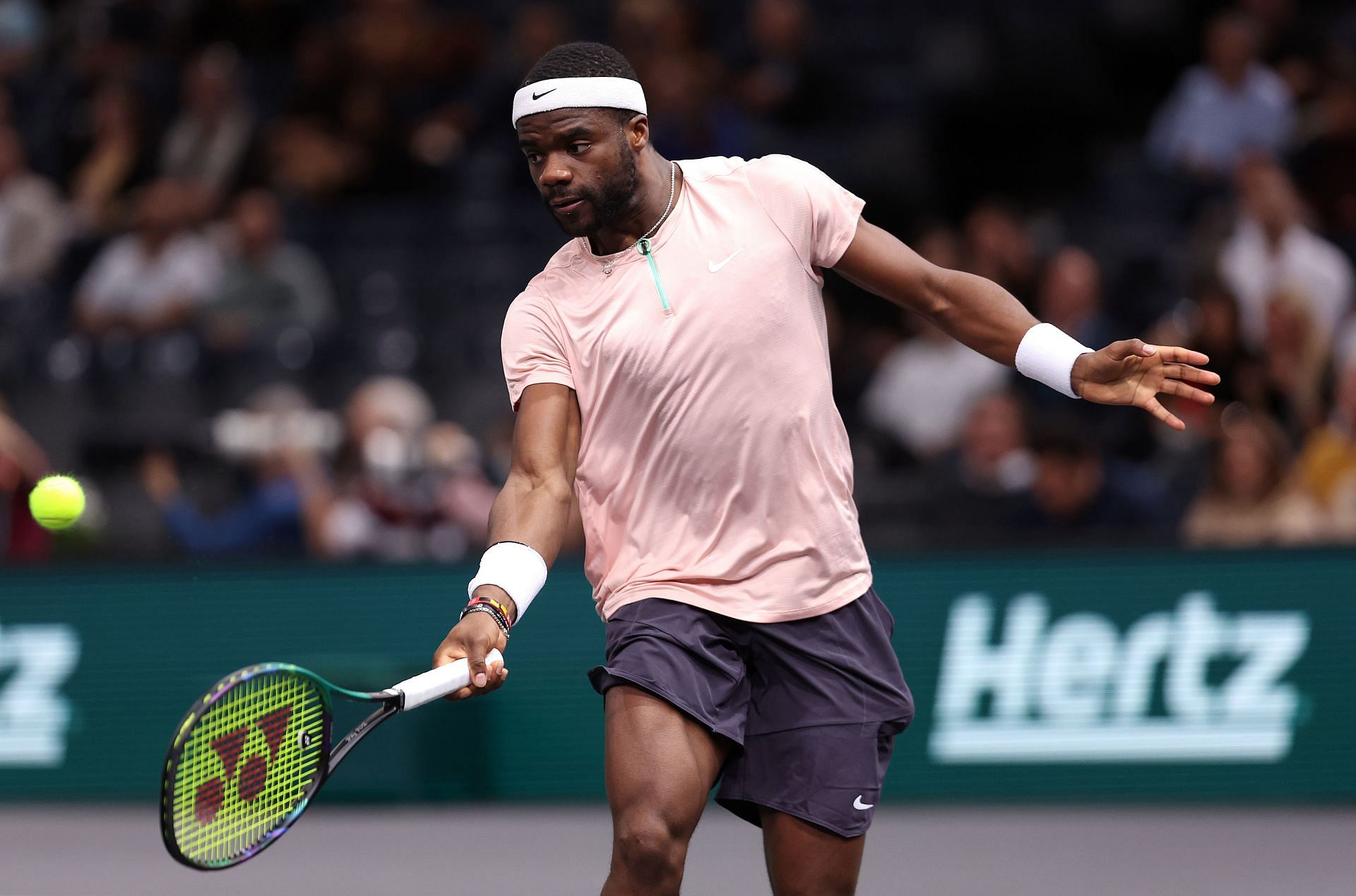 Frances Tiafoe in action at the Paris Masters