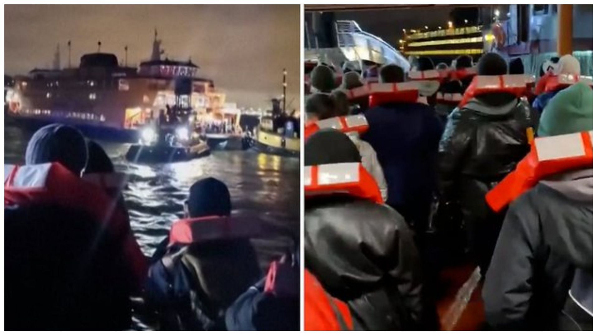 Hundreds of passengers were evacuated after a fire broke in a Staten Island Ferry on Thursday, (Image via Fred Vellekoop *2 meter afstand*/Twitter)