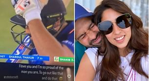 Rohit Sharma’s wife Ritika Sajdeh gets emotional as India captain comes out to bat with finger injury