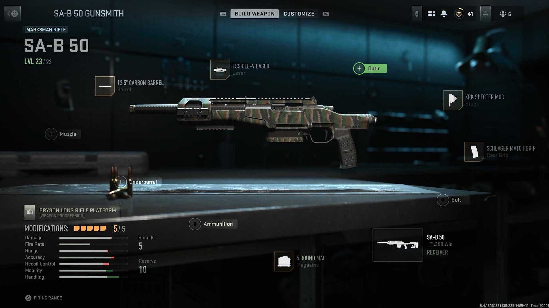 SA-B 50 Loadout in MW2 (Image via Activision)