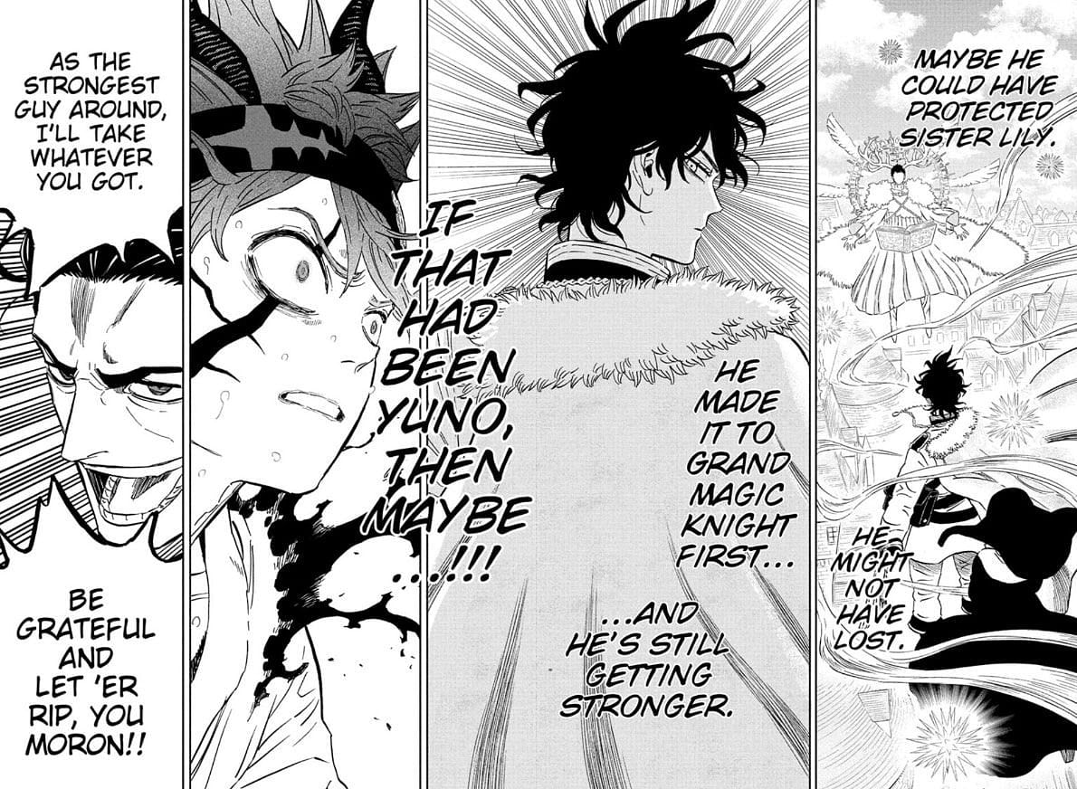 Asta wondering if Yuno could have save Sister Lily, as seen in the manga (Image via Shueisha)