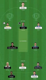THU vs STR Dream11 Prediction Team, Grand League