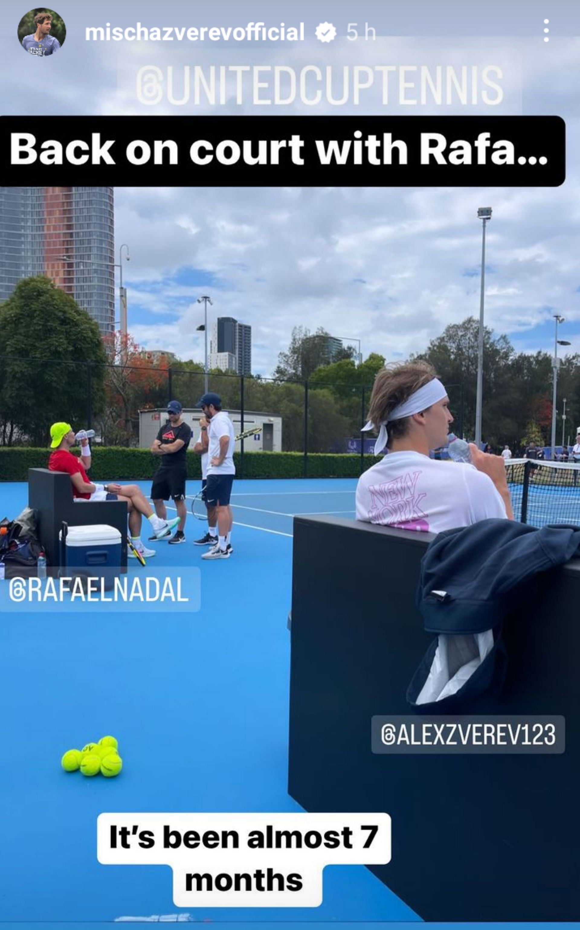 Mischa Zverev posted on his Instagram story.