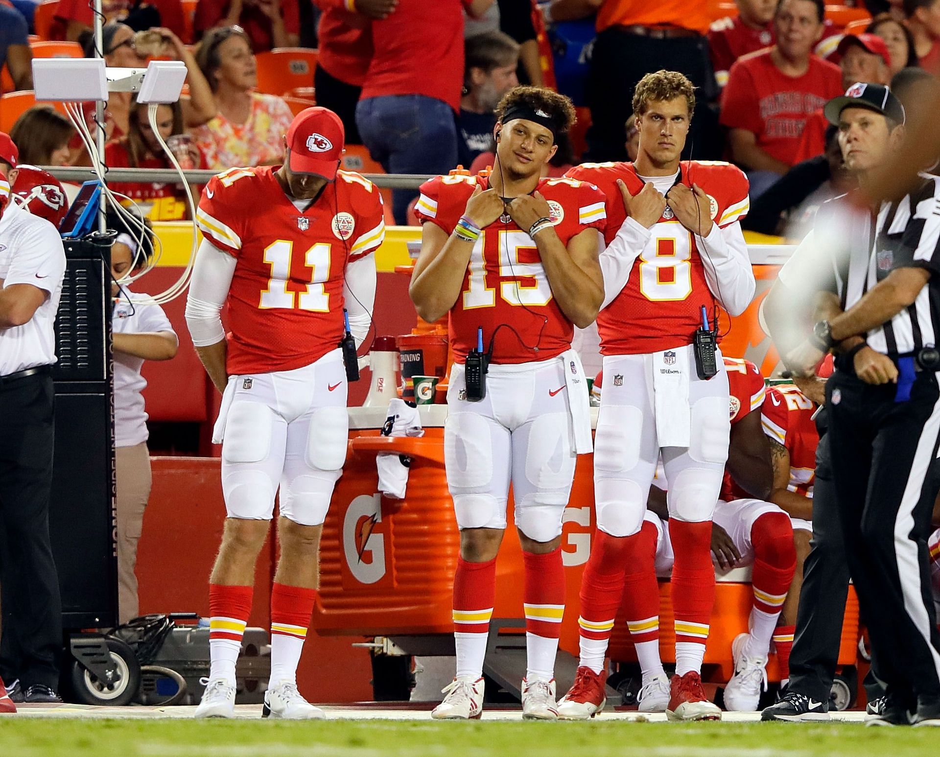 Alex Smith, Patrick Mahomes, and Joel Stave