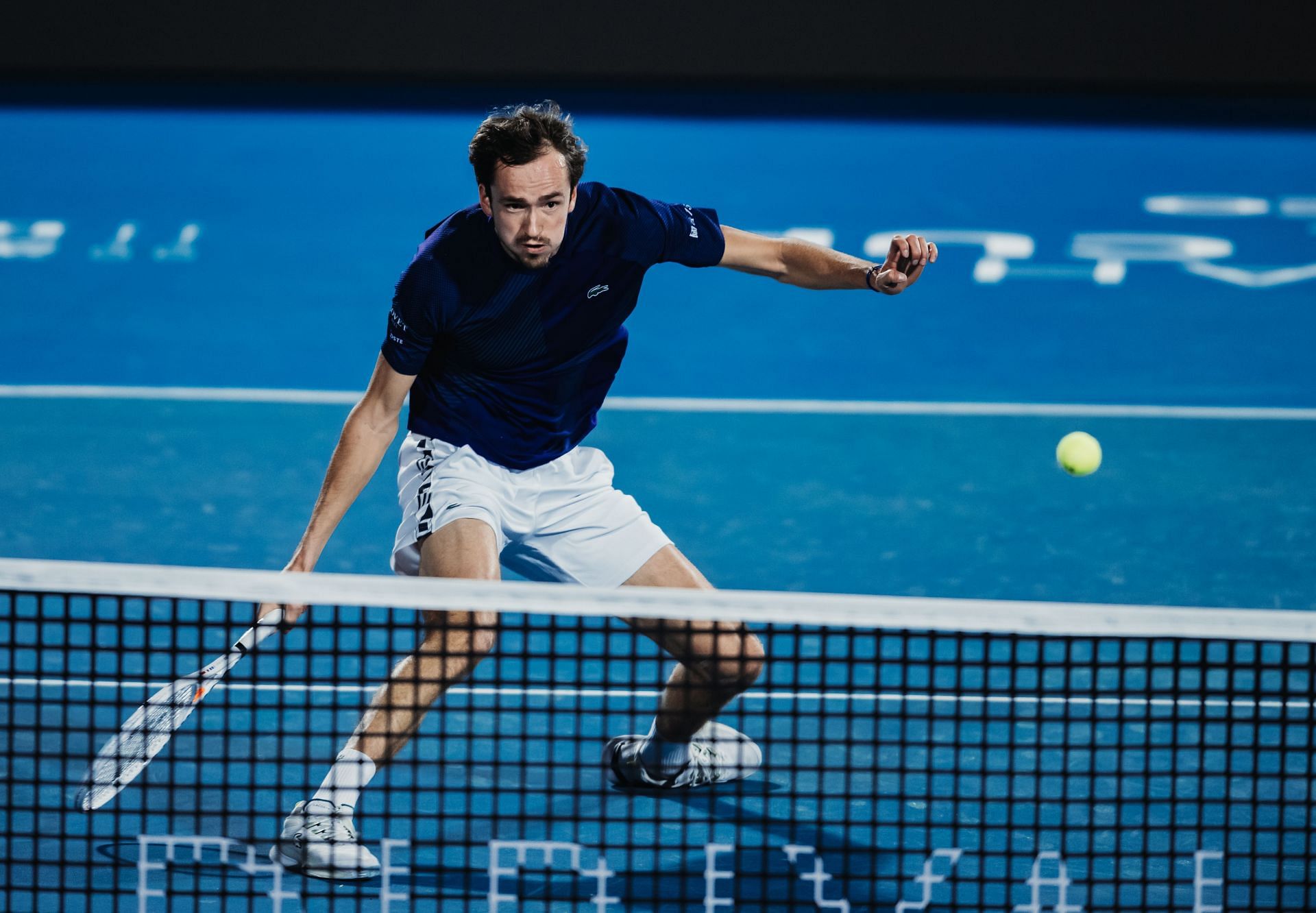 Daniil Medvedev in action at the Diriyah Tennis Cup