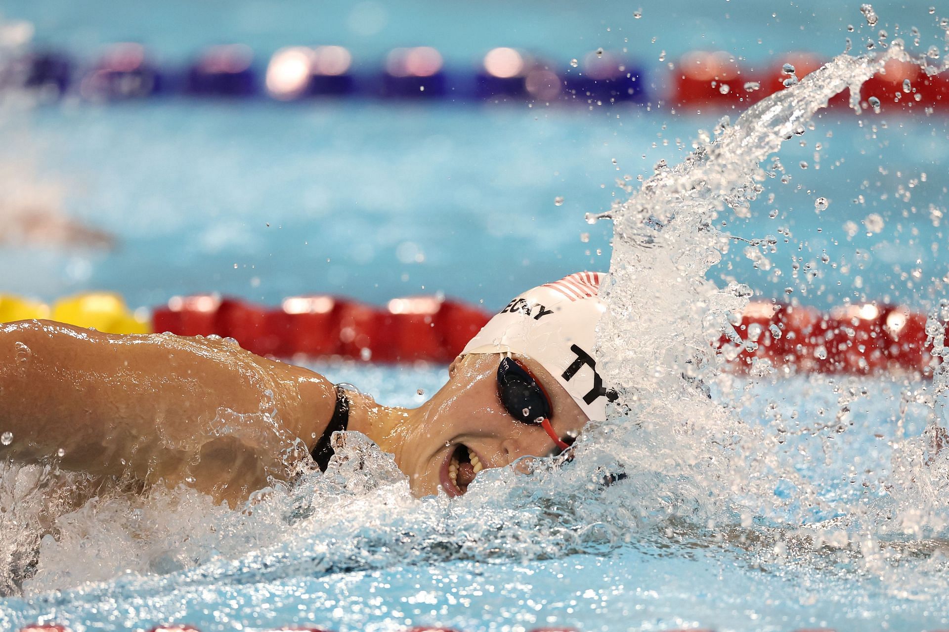 Katie Ledecky swims at the FINA Swimming World Cup 2022 (Photo by Gregory Shamus/Getty Images)