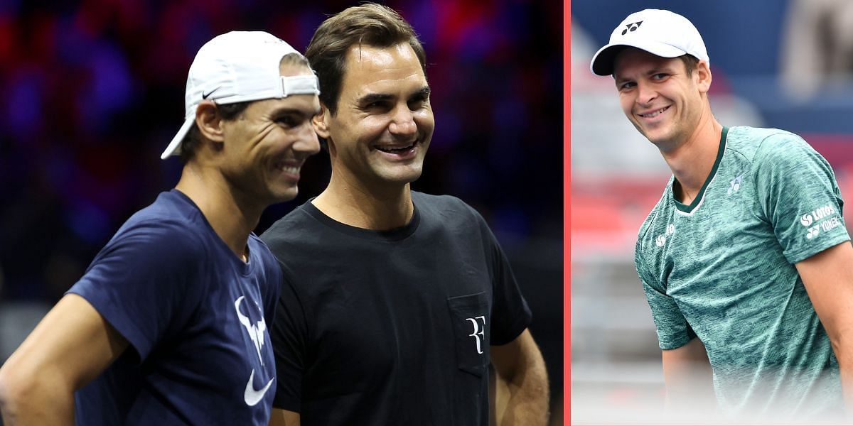 Rafael Nadal, Roger Federer, and Hubert Hurkacz