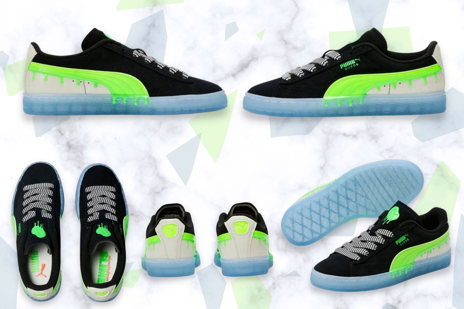 Here&#039;s a detailed look at the new Suede Slime sneakers (Image via Sportskeeda)