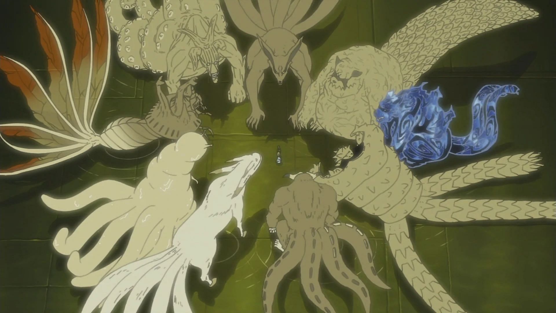 The Tailed Beasts are all at the same level, bar the Nine Tails which is on a class of its own (Image via Studio Pierrot, Naruto)